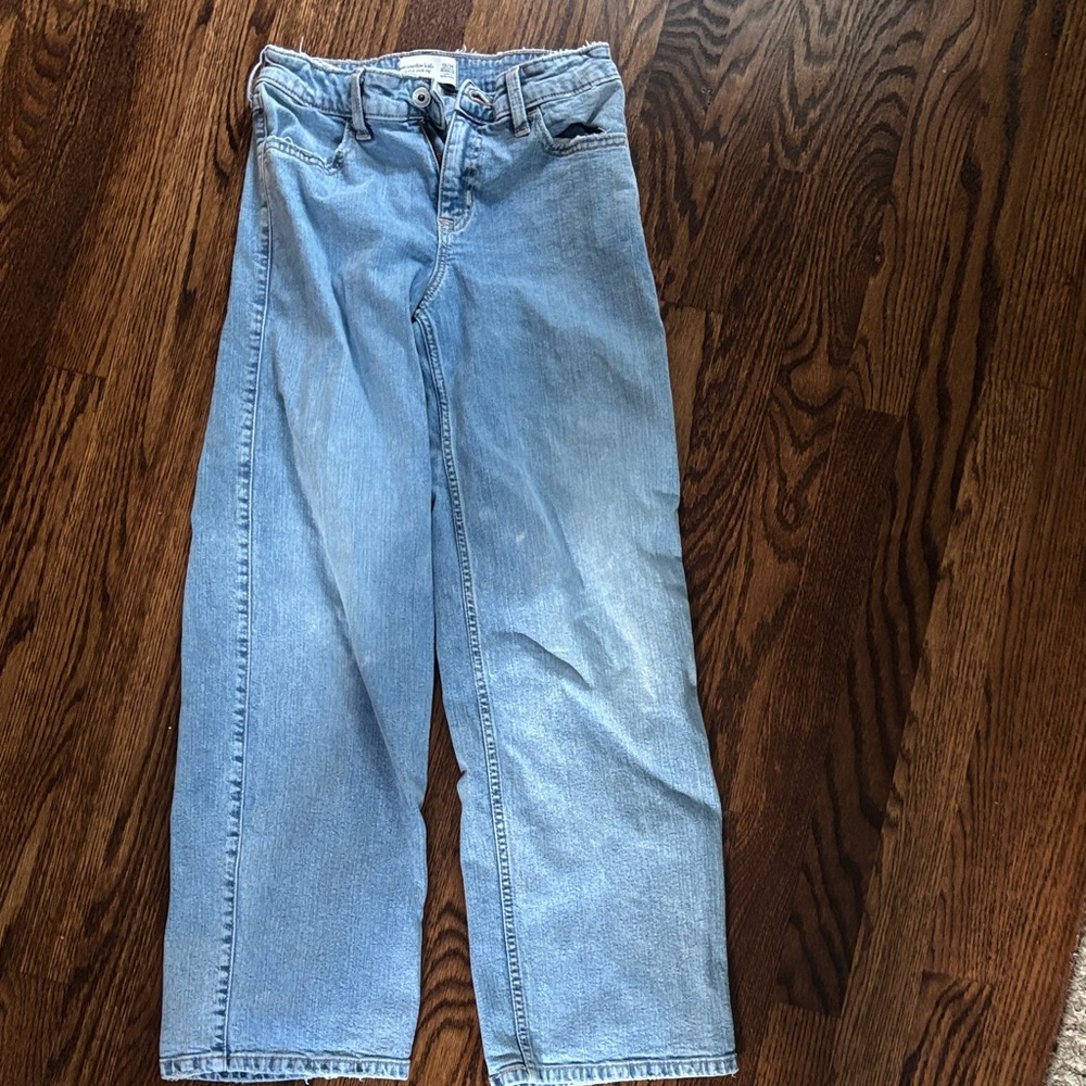 Abercrombie Kids High Rise Wide Leg Jeans - Light Blue